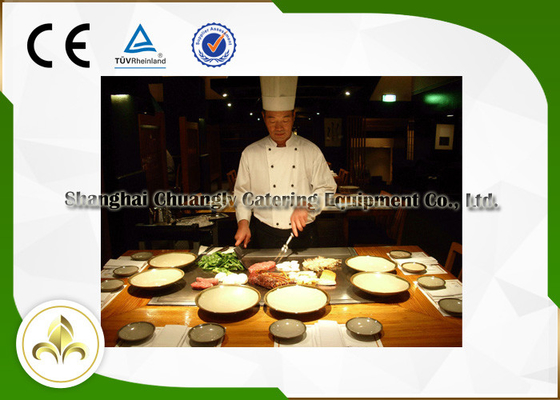 satın al Açık Barbekü / Otel İçin Dana Koyun Eti Tavuk Hibachi Düz Üst Izgara Masası online manufacture