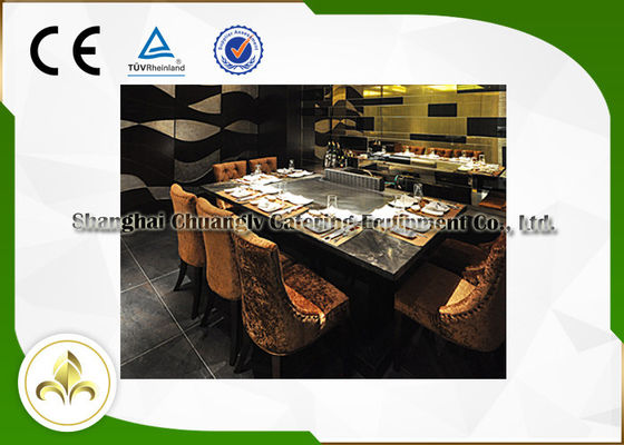 satın al On Koltuk LPG / Boru Hattı Doğalgaz Teppanyaki Izgara Masası, Konut Hibachi Izgara Masası online manufacture
