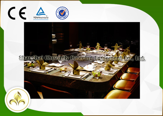 satın al 10 Koltuklu Dikdörtgen Elektrikli / İndüksiyon Teppanyaki Izgara Masası, Havalandırmalı / Çöktürücülü online manufacture