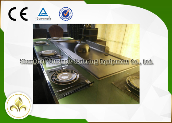 satın al Yeşil Işık Cam Teppanyaki Hibachi Grill, Çelik Çerçeve Gazlı Düz ​​Üst Izgara online manufacture