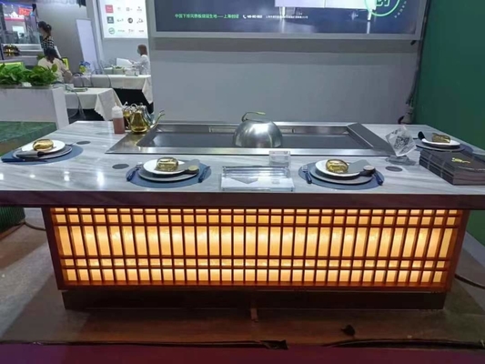 satın al Elektrostatik Duman Arıtmalı Ticari Alaşımlı Çelik Teppanyaki Izgara Masası online manufacture