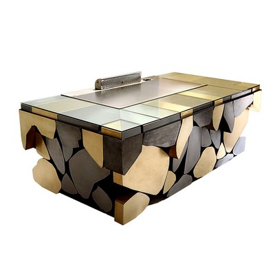 satın al Dumansız Arıtma Sistemli Restoran İndüksiyon Elektrikli Teppanyaki Masası online manufacture