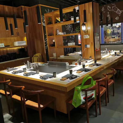 satın al Elektromanyetik Dikdörtgen Teppanyaki Grill Masası 7 - 10 Koltuk online manufacture