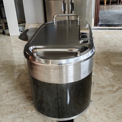 satın al TO14 Paslanmaz Çelik Mobil Teppanyaki Grill Masa Gaz Aşağı Egzoz Güncelleme online manufacture