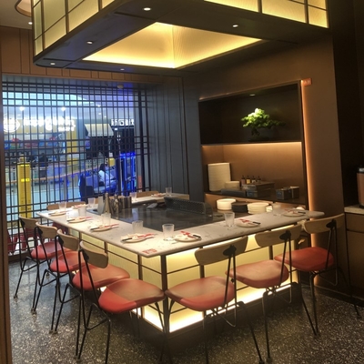 satın al Lüks Paslanmaz Çelik Barbekü Izgara Makinesi Teppanyaki Izgara Masası online manufacture