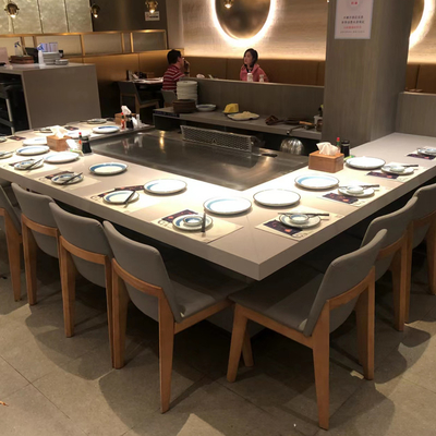 satın al Özel Teppanyaki Masa Üstü Izgara, Balık Kabuklu Sebze İçin 9 Koltuk Teppanyaki Barbekü Izgarası online manufacture