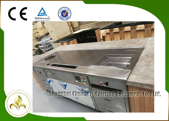 satın al Çok Fonksiyonlu Teppanyaki Izgara Masası Paslanmaz Çelik Elektromanyetik Çorba Ocağı Barbekü online manufacture