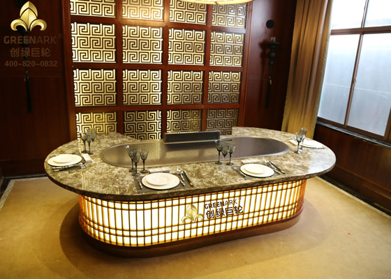 satın al Japon Tarzı Oval Şekil Paslanmaz Çelik Teppanyaki Grill İkram Ekipmanları online manufacture