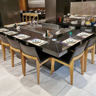satın al Paslanmaz çelik Teppanyaki ızgara masası 2400x850x800mm 8kW Çevrimiçi üretim
