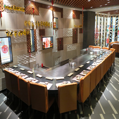 satın al Ticari teppanyaki ızgara masası 20mm alaşımlı çelik 8000W Çevrimiçi üretim
