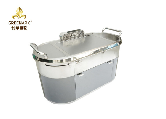 satın al Oval Aşağı Tükenme Mobil Teppanyaki Grill Arıtmalı Elektromanyetik Hibachi Masası online manufacture
