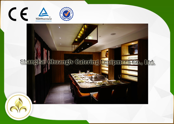 Düz Elektrikli Izgara Kapalı 9 Koltuk Japon Restoran Masası CE ISO9001 Sertifikası