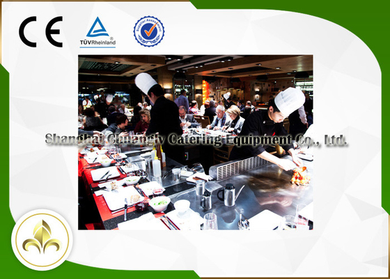 Dikdörtgen Açık Hibachi Izgara Masası 21'den Fazla Koltuk CE ISO9001 Sertifikası