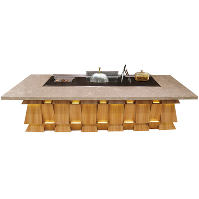 Çorba Barbekü için 3'ü 1 Arada Çok İşlevli Teppanyaki Izgara Masası