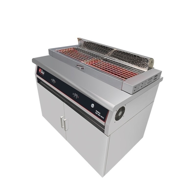 Aşağı akım egzoz sistemi ile paslanmaz çelik elektrikli ticari barbekü ızgaraları