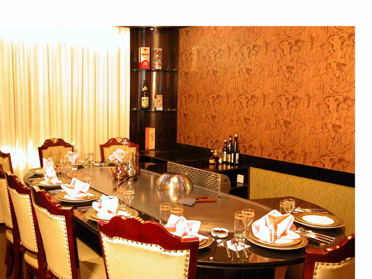 Boru Hattı Doğalgaz Oval Teppanyaki Izgara Masası On Koltuk