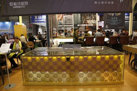 2400mm Otel Ekipmanları Teppanyaki Grill Masa Dikdörtgen Japon Tarzı