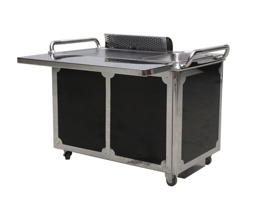 GREENARK Siyah Mobil Teppanyaki Grill Masası - Elektrikli Element Isıtma