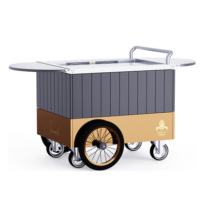 Altın Mobil Teppanyaki Grill akıllı ve hassas sıcaklık kontrolü Serbest dolaşım Gıda sınıfı tahta Hibachi Grill Table
