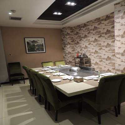 Ticari teppanyaki ızgara masası 20mm alaşımlı çelik 8000W