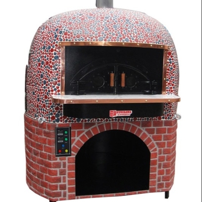 Seramik Karo Yuvarlak İtalya Pizza Fırını Lava Kaya Odun Ateşi